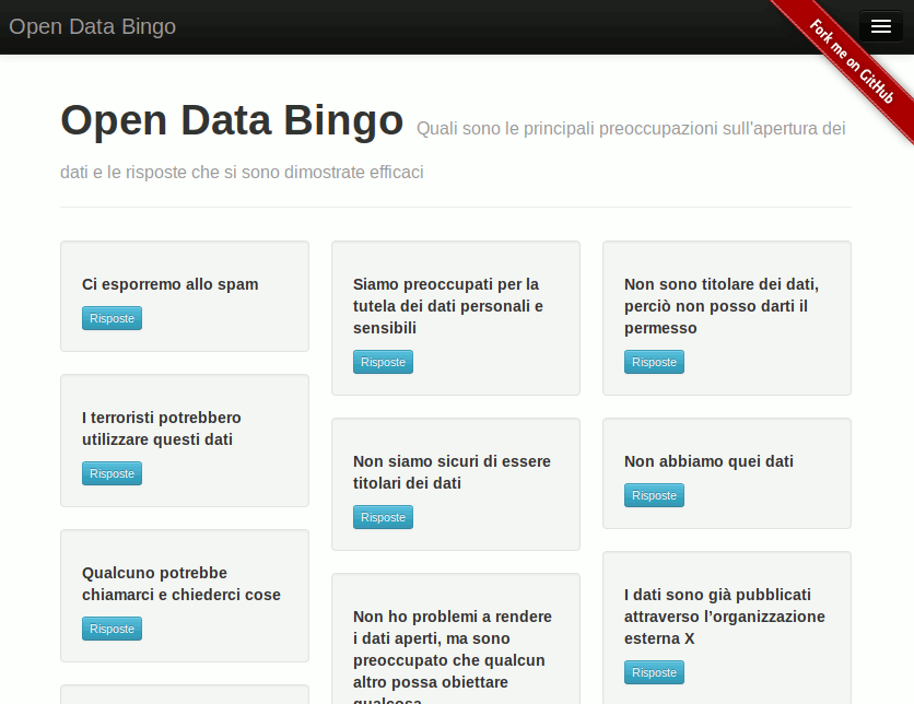 Open Data Bingo website screenshot