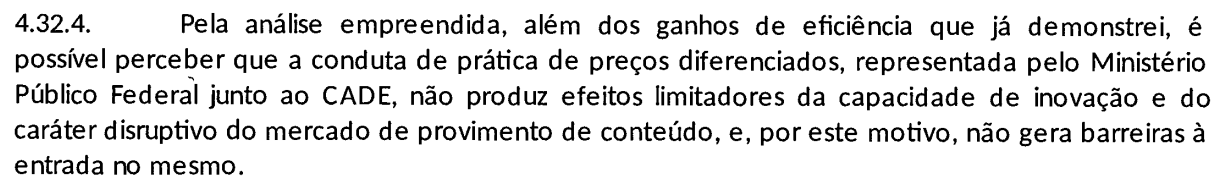 Parte da decisão de Aníbal Diniz, Conselheiro da Anatel, a favor do zero rating, datada de 9 de Novembro de 2016.